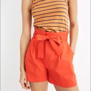 MADEWELL linen Paper Bag Shorts Sz 12